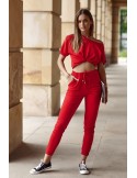 Set aus Hose und Sweatshirt mit Kette, rot FI640 – Online-Shop – Boutique